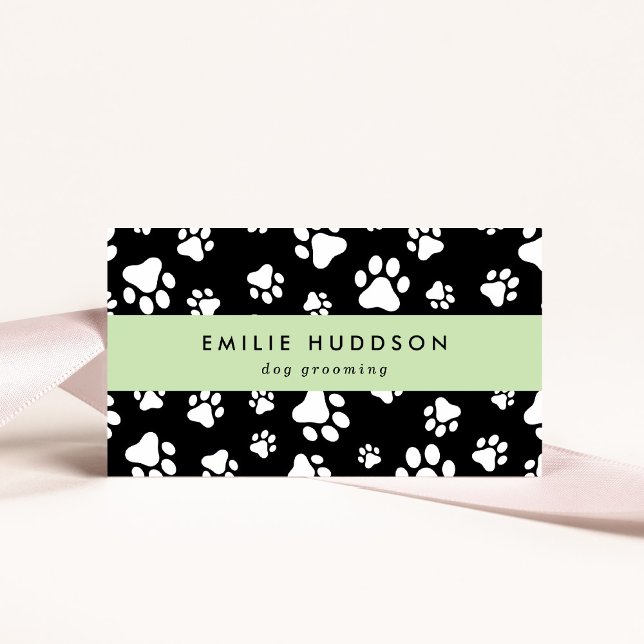 Cartão De Visita Padrões De Patas, Cachorro, Cachorro-Walker, Compr (Criador carregado)