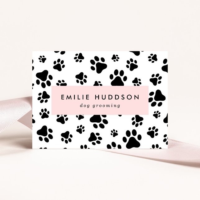 Cartão De Visita Padrões De Patas, Cachorro, Cachorro-Walker, Compr (Criador carregado)