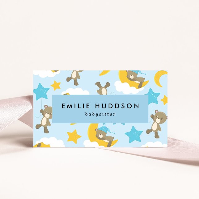 Cartão De Visita Padrões De Ursos, Babá, Cuidados Diários, Cuidados (Criador carregado)