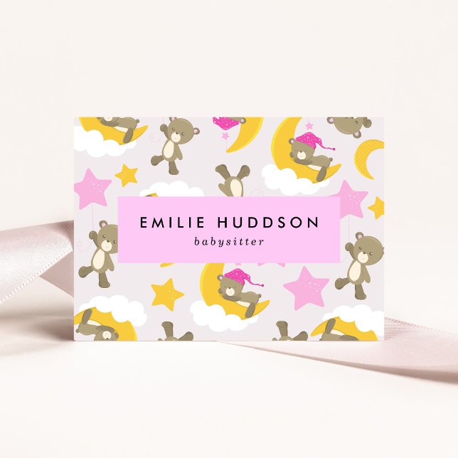 Cartão De Visita Padrões De Ursos, Babá, Cuidados Diários, Cuidados (Criador carregado)