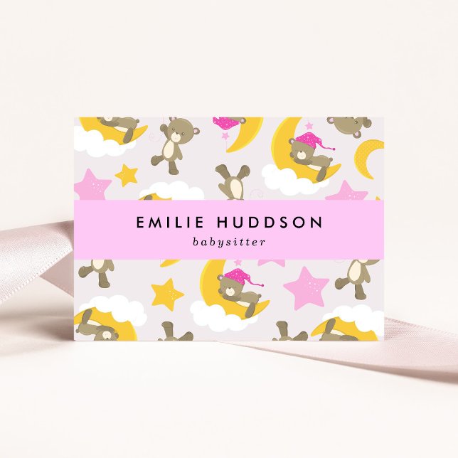 Cartão De Visita Padrões De Ursos, Babá, Cuidados Diários, Cuidados (Criador carregado)