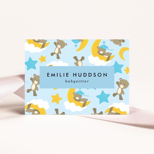 Cartão De Visita Padrões De Ursos, Babá, Cuidados Diários, Cuidados (Criador carregado)
