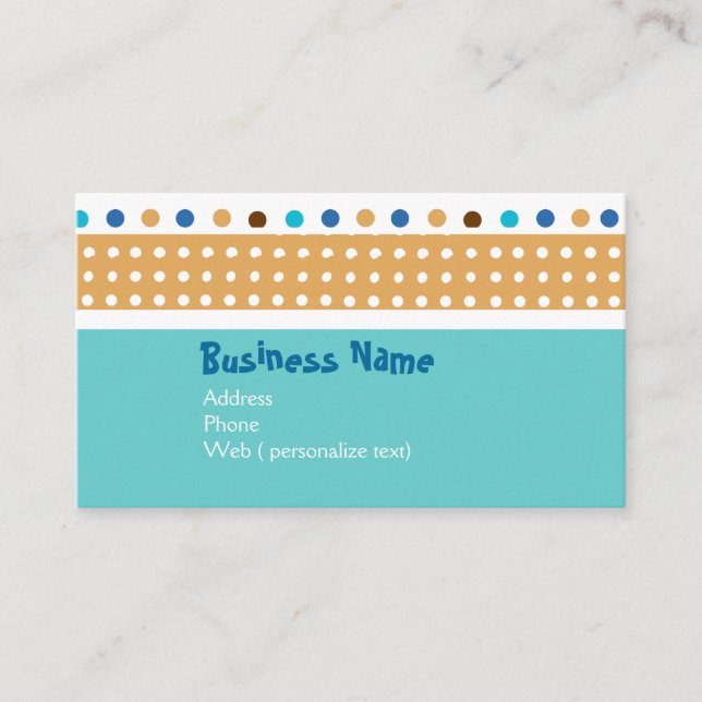 Cartão De Visita Padrões lunáticos artísticos bonitos de Polkadots (Frente)