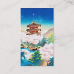 Cartão De Visita Pagode de Keisui no cenário oriental japonês do