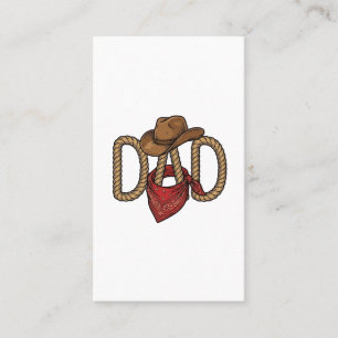 Cartão De Visita Pai Cowboy Corda Chapéu Bandana Desenho Vintage De