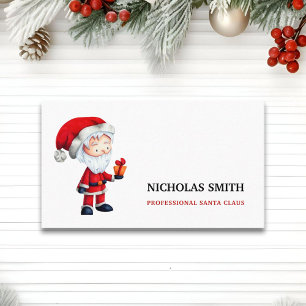 Cartão De Visita Pai Natal Ilustrado e Bonito