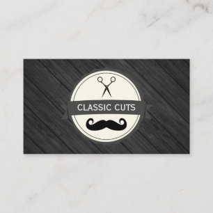 Cartão De Visita Painéis clássicos da madeira da barbearia