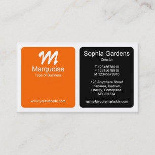 Cartão De Visita Painéis - Laranja, Preto e Branco