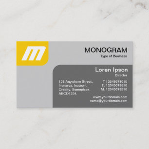 Cartão De Visita Painéis MonoGram - Âmbar e Cinza