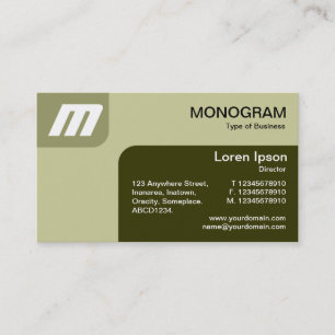 Cartão De Visita Painéis MonoGram - Formas de Khaki/Olive
