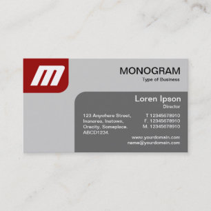 Cartão De Visita Painéis MonoGram - Rubi e Cinza