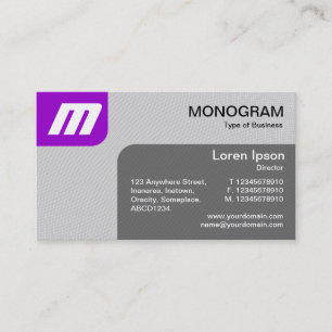 Cartão De Visita Painéis MonoGram v2 - Roxo e Cinza
