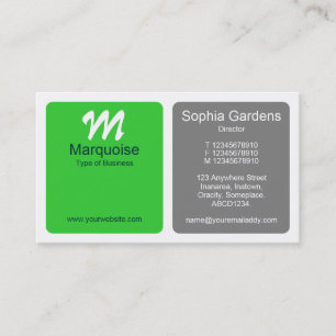 Cartão De Visita Painéis - Primavera Verde com Cinza
