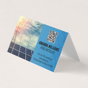 Cartão De Visita Painéis Solares Logotipo Tech Energia