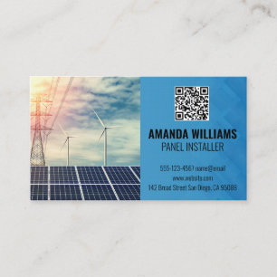 Cartão De Visita Painéis Solares Logotipo Tech Energia