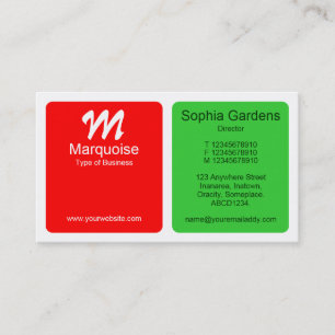 Cartão De Visita Painéis - Vermelho com Primavera Verde