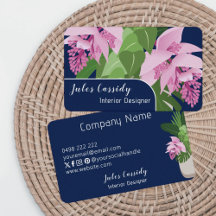 Painel Azul Tropical Medinilla Flower Dark