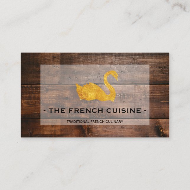 Cartão De Visita Painel da Madeira do Cisne Dourado (Frente)