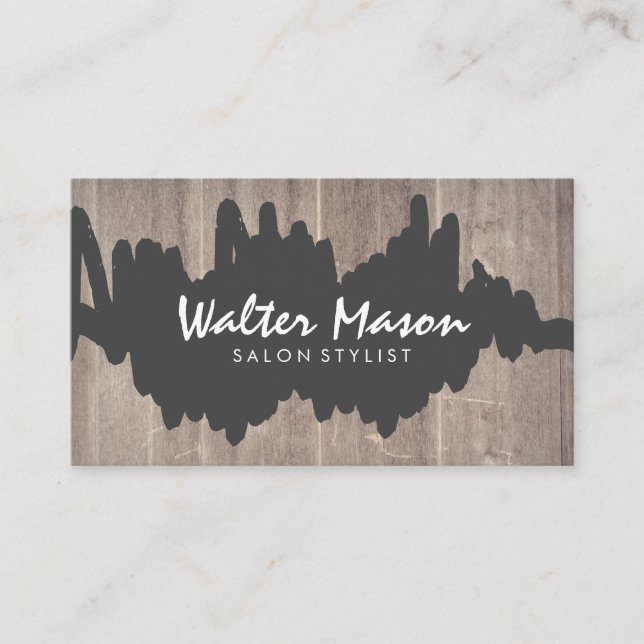 Cartão De Visita Painel de Madeira Escrivada Artística (Frente)