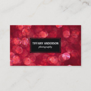 Cartão De Visita Painel preto vermelho de Bokeh