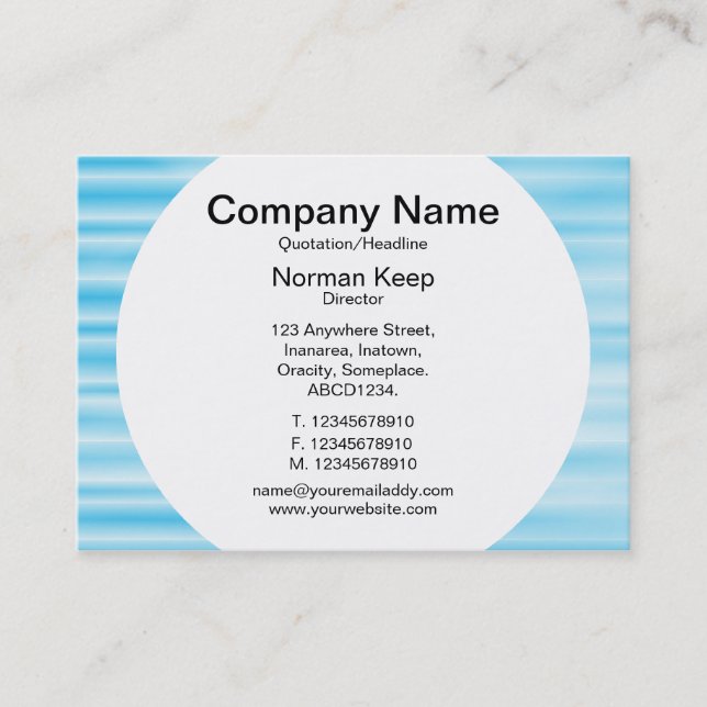Cartão De Visita Painel redondo - Azul ondulado (Frente)