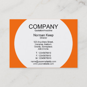 Cartão De Visita Painel redondo - Branco com Cor de laranja F6600