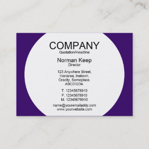 Cartão De Visita Painel redondo - Branco com roxo escuro