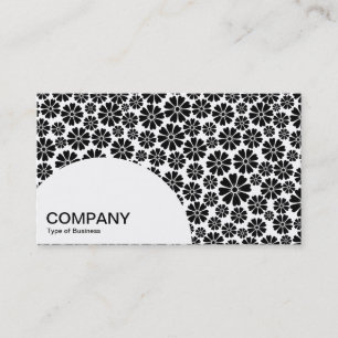 Cartão De Visita Painel semicírculo - 8 Petais - Preto em branco 02