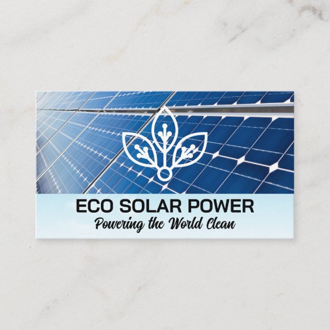 Cartão De Visita Painel solar | Logotipo técnico ecológico (Frente)