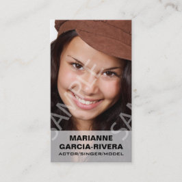 Cartão De Visita Painel transparente branco dos Headshots do ator