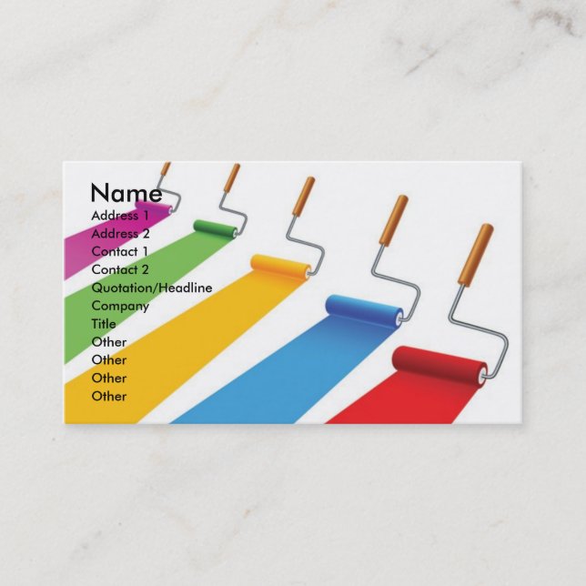 Cartão De Visita Paint1, Nome, Endereço 1, Endereço 2, Contato 1, . (Frente)