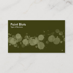 Cartão De Visita Paint Blots - Khaki no Dk Olive