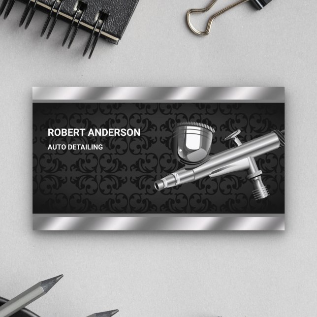 Cartão De Visita Paint Spray Gun Auto Corpo com Descrição (Criador carregado)