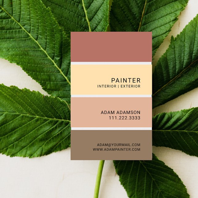 Cartão De Visita Paint Swatch Painter Contractor Designer Bold (Criador carregado)
