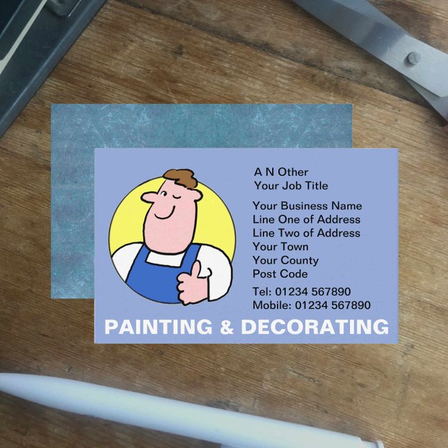 Cartão De Visita Painting and Decorating Cartoon Business Card (Criador carregado)