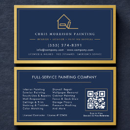 Cartão De Visita Painting Service QR Code Home Painter 