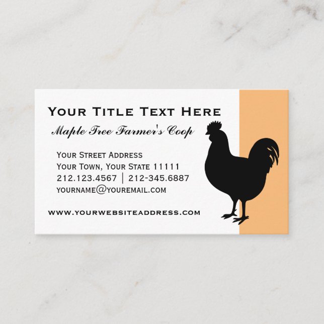 Cartão De Visita País clássico de frango no quintal do fazendeiro (Frente)