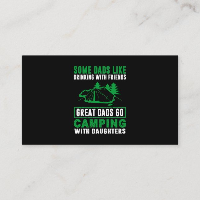 Cartão De Visita Pais excelentes Acampando Com Filhas (Frente)