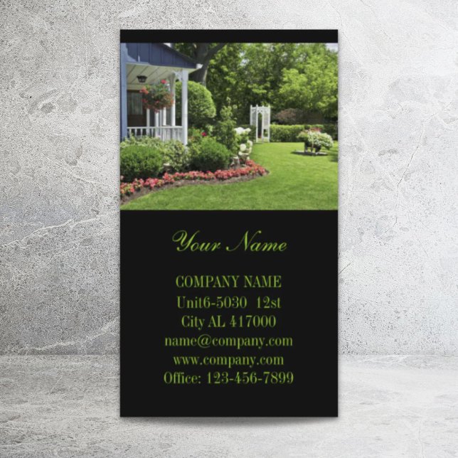 Cartão De Visita Paisagem designer paisagista de cuidados com o gra (Landscape designer lawn care landscaping business card)
