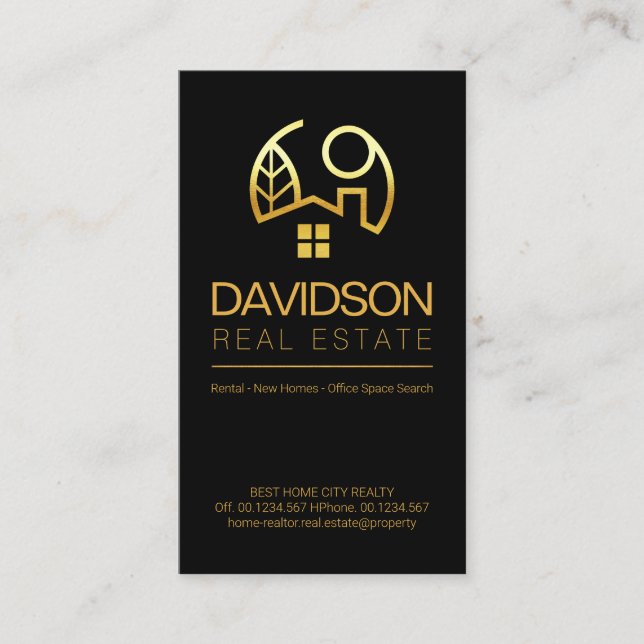 Cartão De Visita Paisagem Dourada Mínima da Linha Negra (Frente)