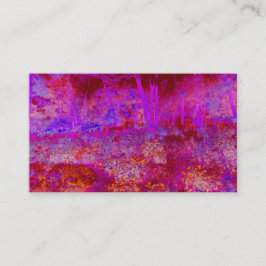 Cartão De Visita Paisagem Impressionista Trippy Red e Magenta