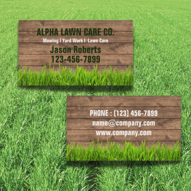 Cartão De Visita Paisagem paisagística de jardim de grama de grama (Grass Mowing Yard Lawn Care Landscape Landscaping Business Card)