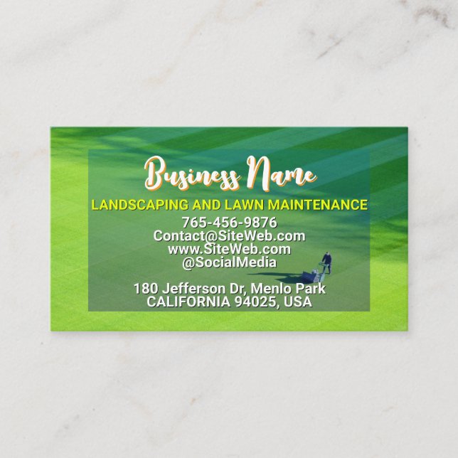 Cartão De Visita Paisagismo E Manutenção De Leis | Cuidados de jard (Frente)