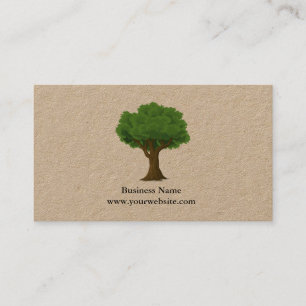 Cartão De Visita Paisagismo Minimalista Árvore Verde Kraft (impress