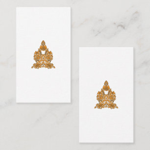 Cartão De Visita Paisley Floral Art - Decor Laranja Boho