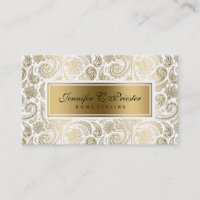 Paisley Floral Branco E Dourado 2