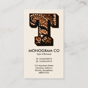 Cartão De Visita Paisley Monogram - T