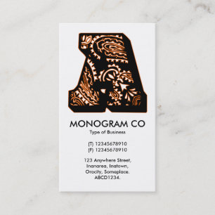 Cartão De Visita Paisley Monograma - A