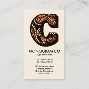 Cartão De Visita Paisley Monograma - B