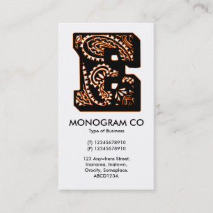 Cartão De Visita Paisley Monograma - E